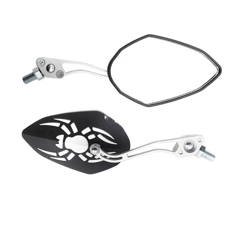 Motorrad Rückspiegel 1 paar Motorrad Rückspiegel 360 ° Rotierenden Einstellbare Umkehr Universal Änderung Teile(WHITE) von Oxektgb