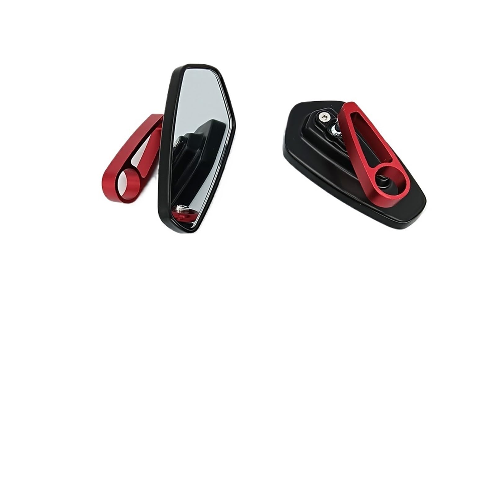 Motorrad Rückspiegel 7/8 "22mm Universal Klarglas Roller Bar End Lenker Spiegel Rückspiegel Zubehör(A-red) von Oxektgb