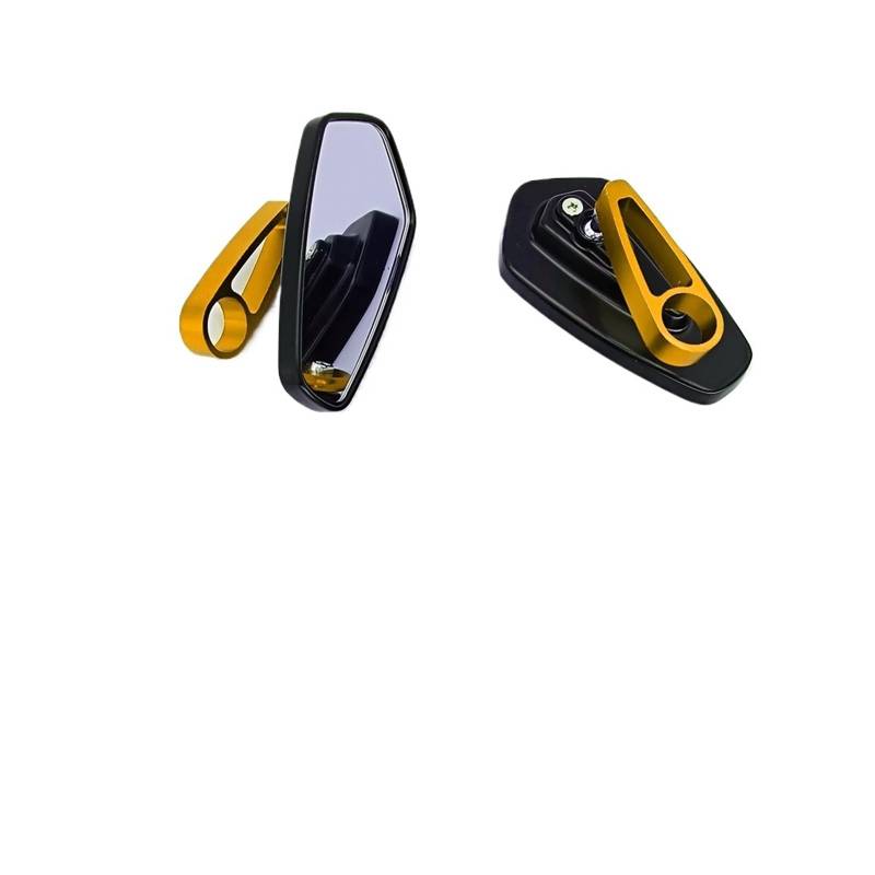 Motorrad Rückspiegel 7/8 "22mm Universal Klarglas Roller Bar End Lenker Spiegel Rückspiegel Zubehör(A-yellow) von Oxektgb