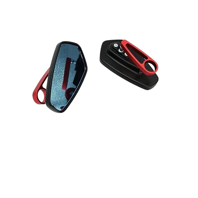 Motorrad Rückspiegel 7/8 "22mm Universal Klarglas Roller Bar End Lenker Spiegel Rückspiegel Zubehör(B-red) von Oxektgb
