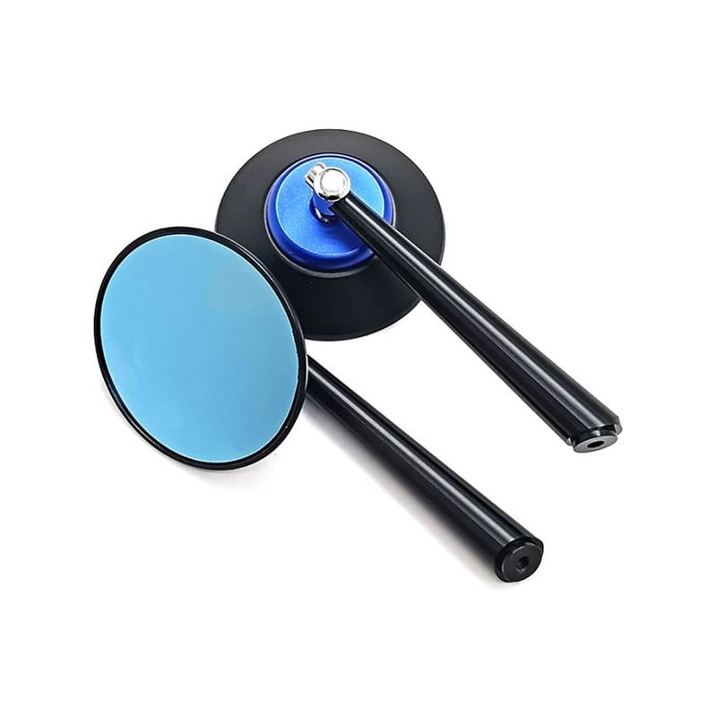 Motorrad Rückspiegel 8mm/10mm Universal Motorrad Einbauseite Spiegel Runder Rückspiegel(Blue) von Oxektgb