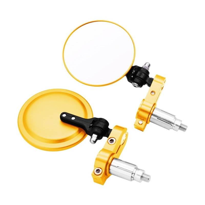 Motorrad Rückspiegel Für CB125R CB650R CB190R CB250R Motorradspiegel 3 Zoll Runde Klappbare Lenkerendenseitenspiegel(Yellow) von Oxektgb