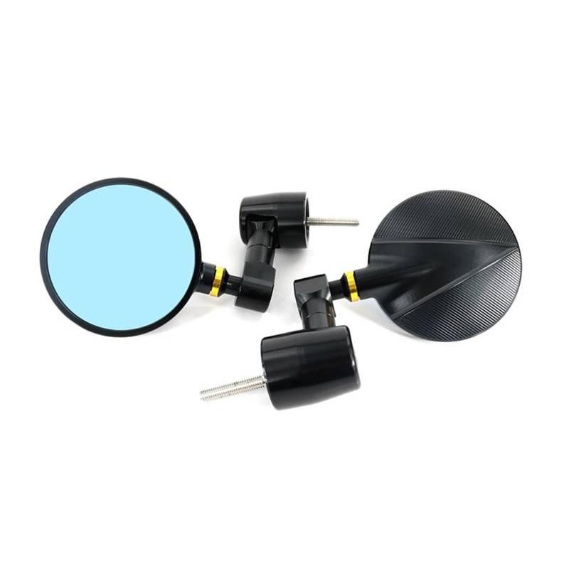 Motorrad Rückspiegel Für KAWASAKI Für Z125 Für Z250/Z250SL Für Z300 Für Z750 Für Z800 Motorrad Rückansicht Seitenspiegel Griff Bar End(Yellow) von Oxektgb