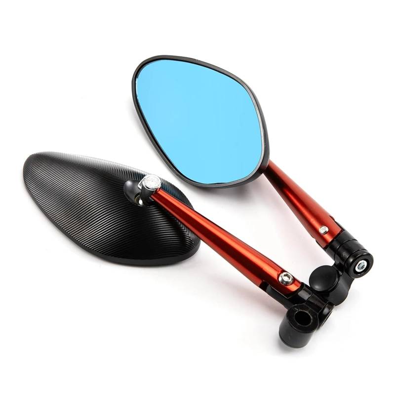Motorrad Rückspiegel Für Street Bike Für Dirt Bike Für Roller Für die meisten Motorräder Mit 8MM/10 MM Spiegel Gewinde(Orange) von Oxektgb