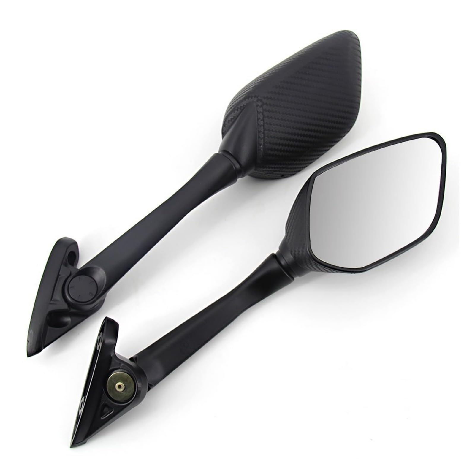 Motorrad Rückspiegel Für YZF R3 R25 2014 2015 2016 2017 2018 2019 2020 2021 Motorrad Rückspiegel Zubehör(Carbon fiber stripes) von Oxektgb