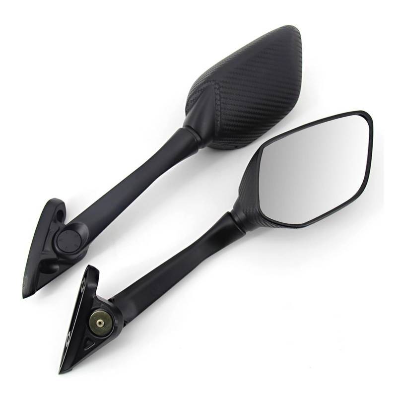 Motorrad Rückspiegel Für YZF R3 R25 2014 2015 2016 2017 2018 2019 2020 2021 Motorrad Rückspiegel Zubehör(Carbon fiber stripes) von Oxektgb