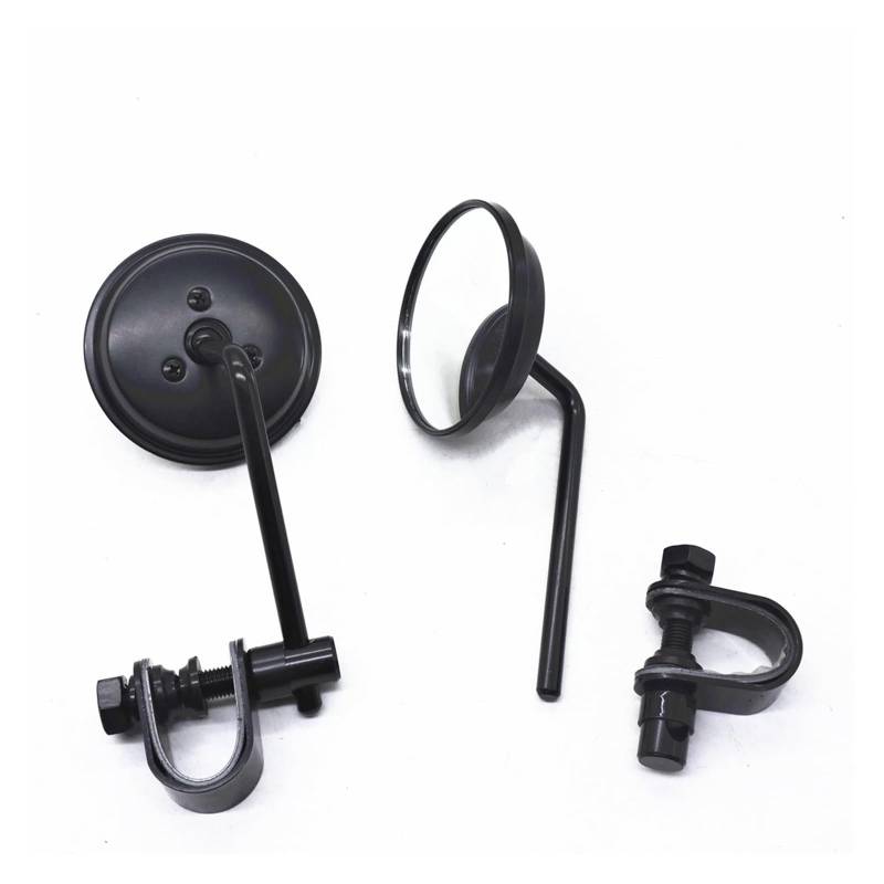 Motorrad Rückspiegel Universal 22mm-25mm 7/8 "Lenker Spiegel Motorrad Retro Vintage Runde Rückansicht Edelstahl Spiegel(Black) von Oxektgb