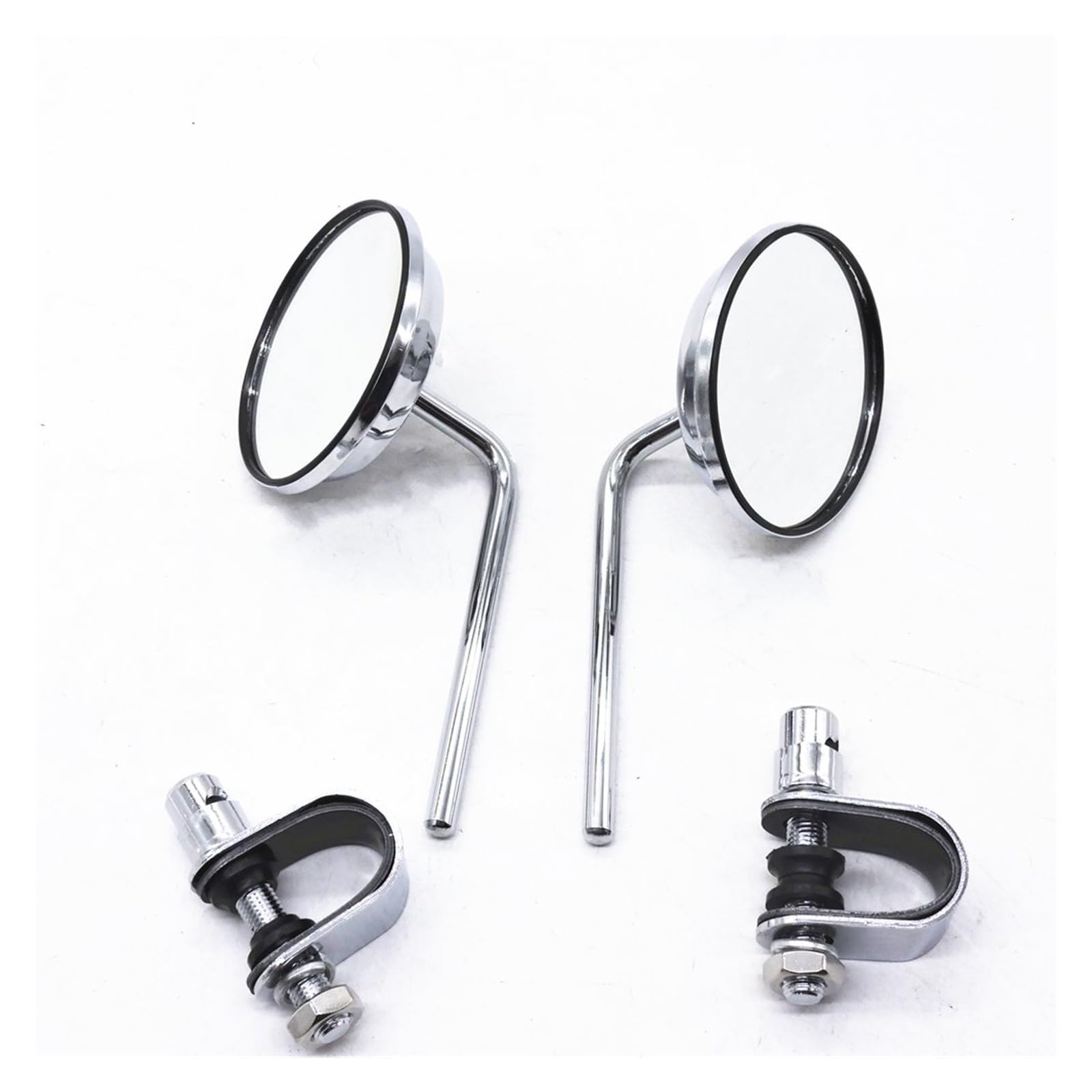 Motorrad Rückspiegel Universal 22mm-25mm 7/8 "Lenker Spiegel Motorrad Retro Vintage Runde Rückansicht Edelstahl Spiegel(Chrome) von Oxektgb