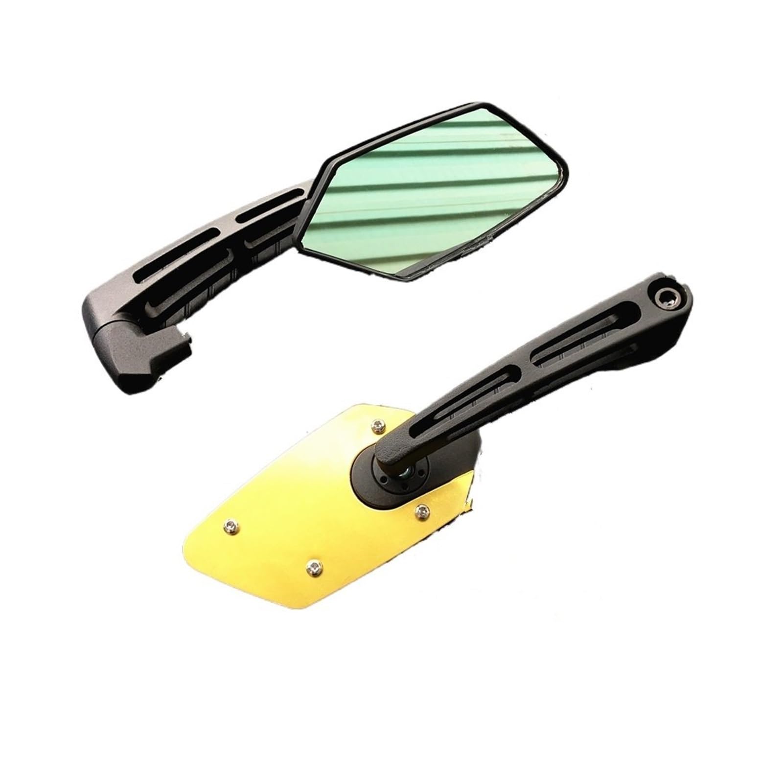 Motorrad Rückspiegel Universal 8mm 10mm Rückspiegel Motorrad Drehbare HD Seite Spiegel Rückspiegel Zubehör(Yellow) von Oxektgb