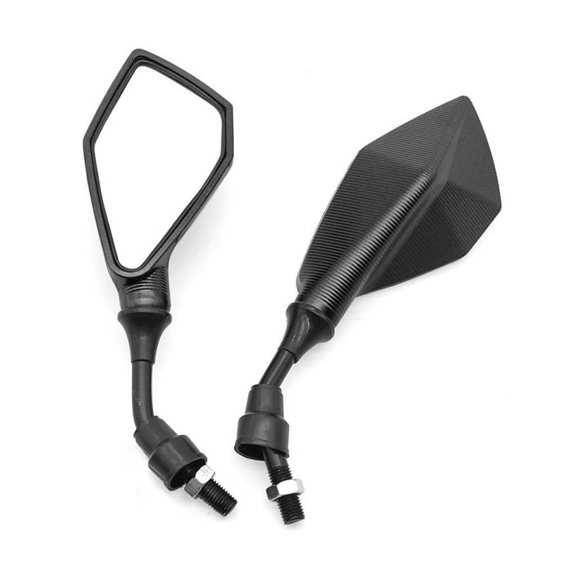 Motorrad Rückspiegel Universal Motorrad Rückspiegel ATV Rückansicht Motocross Zubehör 10mm Schraube(Black) von Oxektgb