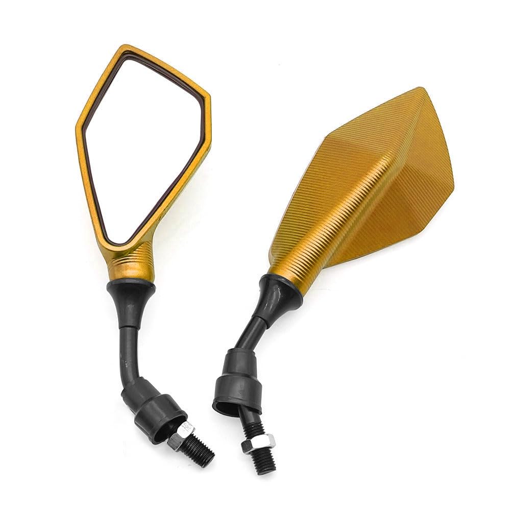 Motorrad Rückspiegel Universal Motorrad Rückspiegel ATV Rückansicht Motocross Zubehör 10mm Schraube(Yellow) von Oxektgb