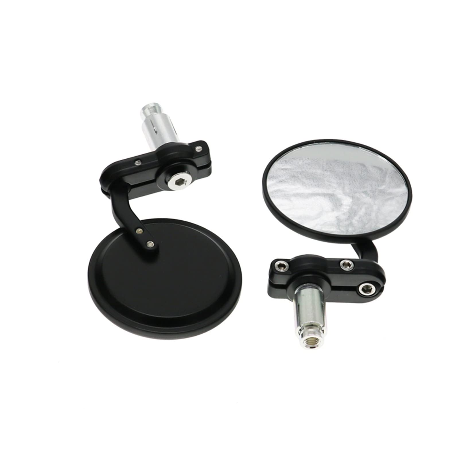 Motorrad Rückspiegel Universal Motorrad Spiegel Aluminium 22mm Griff Bar End Rearview Außenspiegel Motor Zubehör(Black) von Oxektgb
