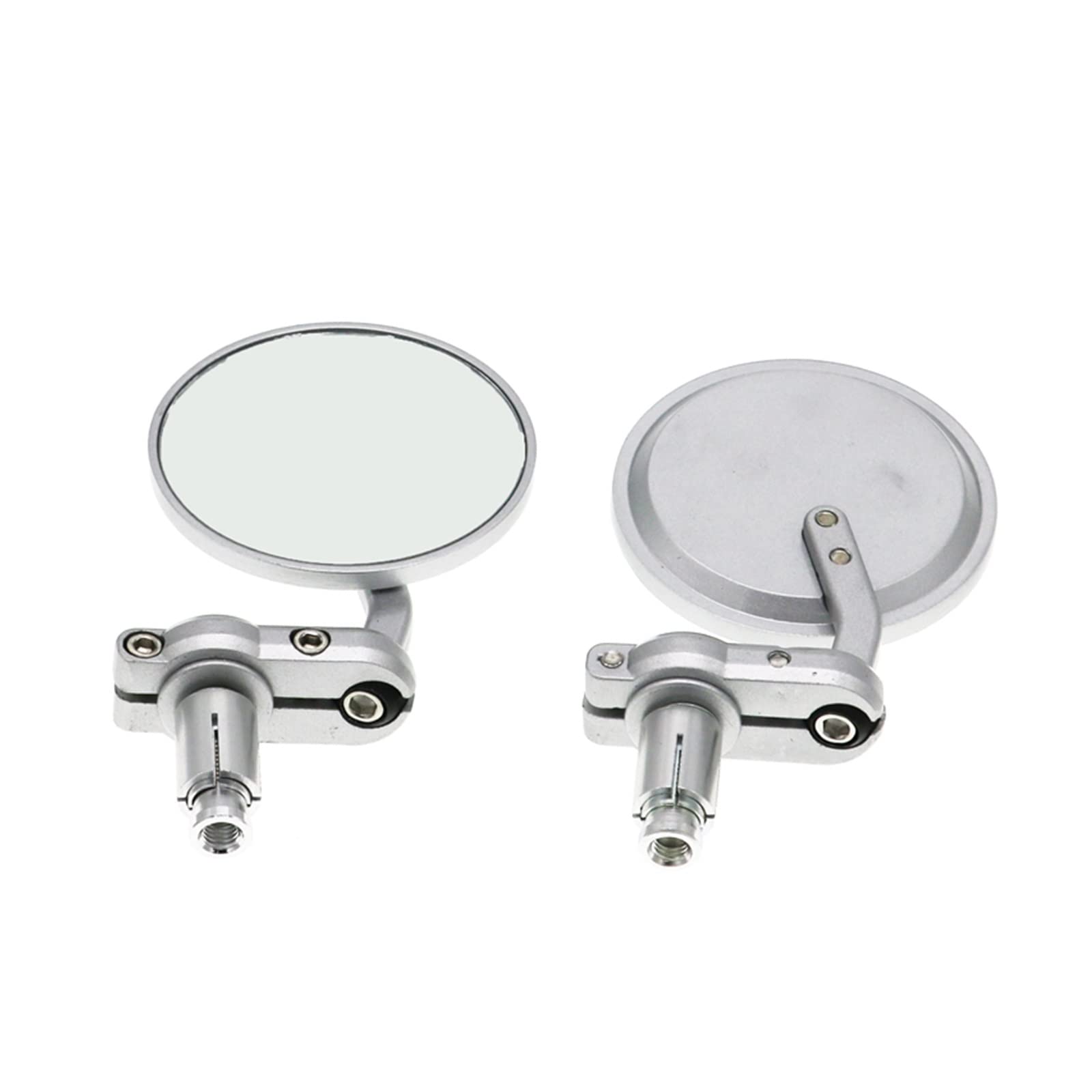 Motorrad Rückspiegel Universal Motorrad Spiegel Aluminium 22mm Griff Bar End Rearview Außenspiegel Motor Zubehör(Silver) von Oxektgb