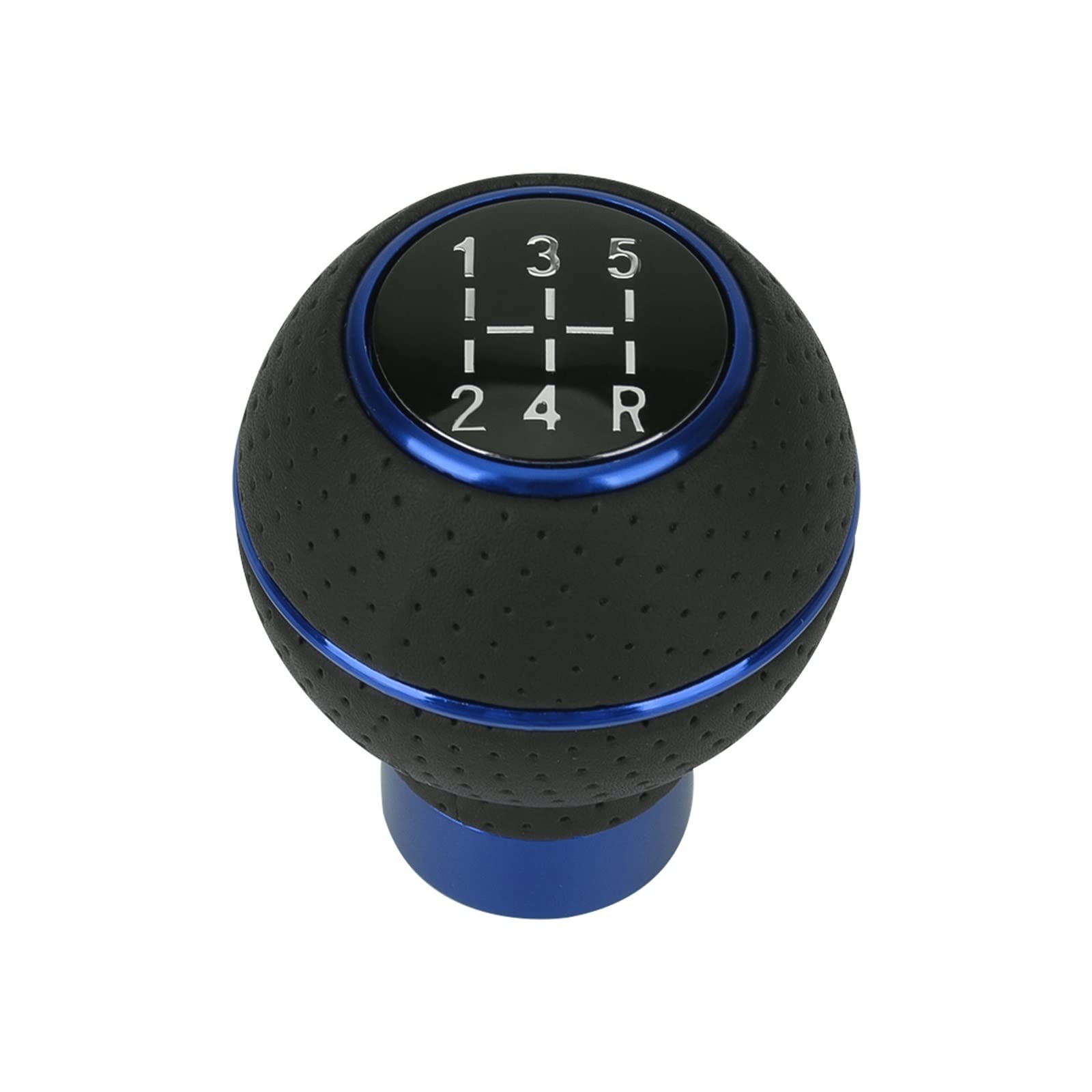 Schaltknäufe Universal 5 Geschwindigkeit Leder & Aluminium Auto Schaltknauf Für M8 M10 M11 M12 Schalthebel Schalthebel Knopf Schaltkopf Auto Schalthebel(Blue) von Oxektgb