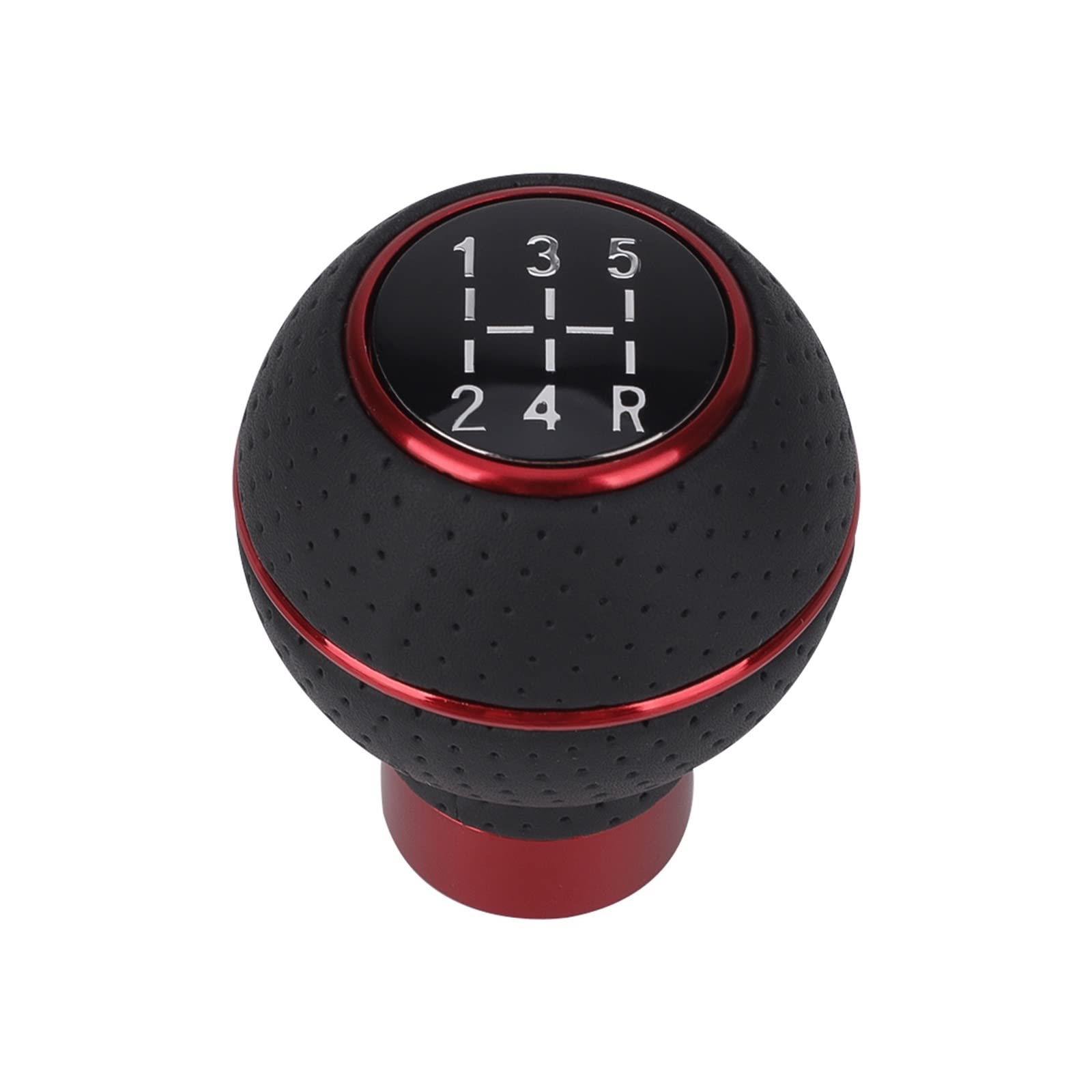 Schaltknäufe Universal 5 Geschwindigkeit Leder & Aluminium Auto Schaltknauf Für M8 M10 M11 M12 Schalthebel Schalthebel Knopf Schaltkopf Auto Schalthebel(Red) von Oxektgb