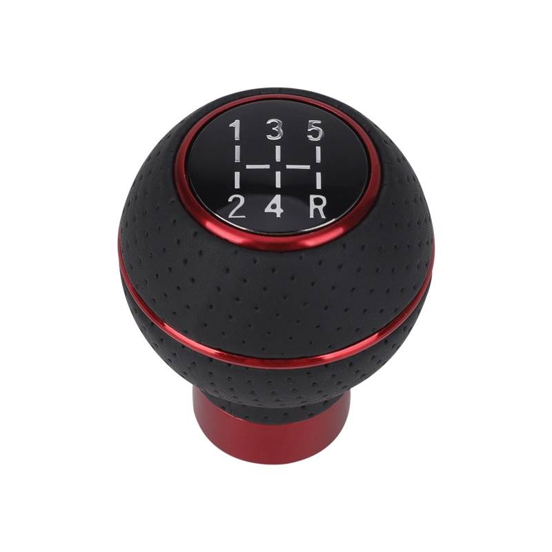 Schaltknäufe Universal 5 Geschwindigkeit Leder & Aluminium Auto Schaltknauf Für M8 M10 M11 M12 Schalthebel Schalthebel Knopf Schaltkopf Auto Schalthebel(Red) von Oxektgb