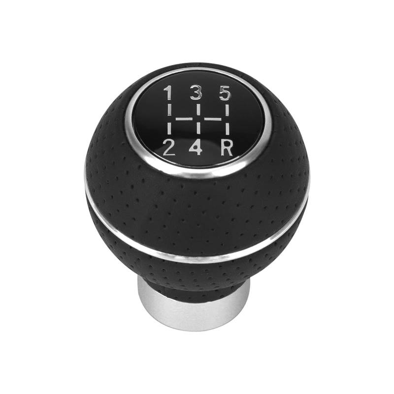 Schaltknäufe Universal 5 Geschwindigkeit Leder & Aluminium Auto Schaltknauf Für M8 M10 M11 M12 Schalthebel Schalthebel Knopf Schaltkopf Auto Schalthebel(Silver) von Oxektgb