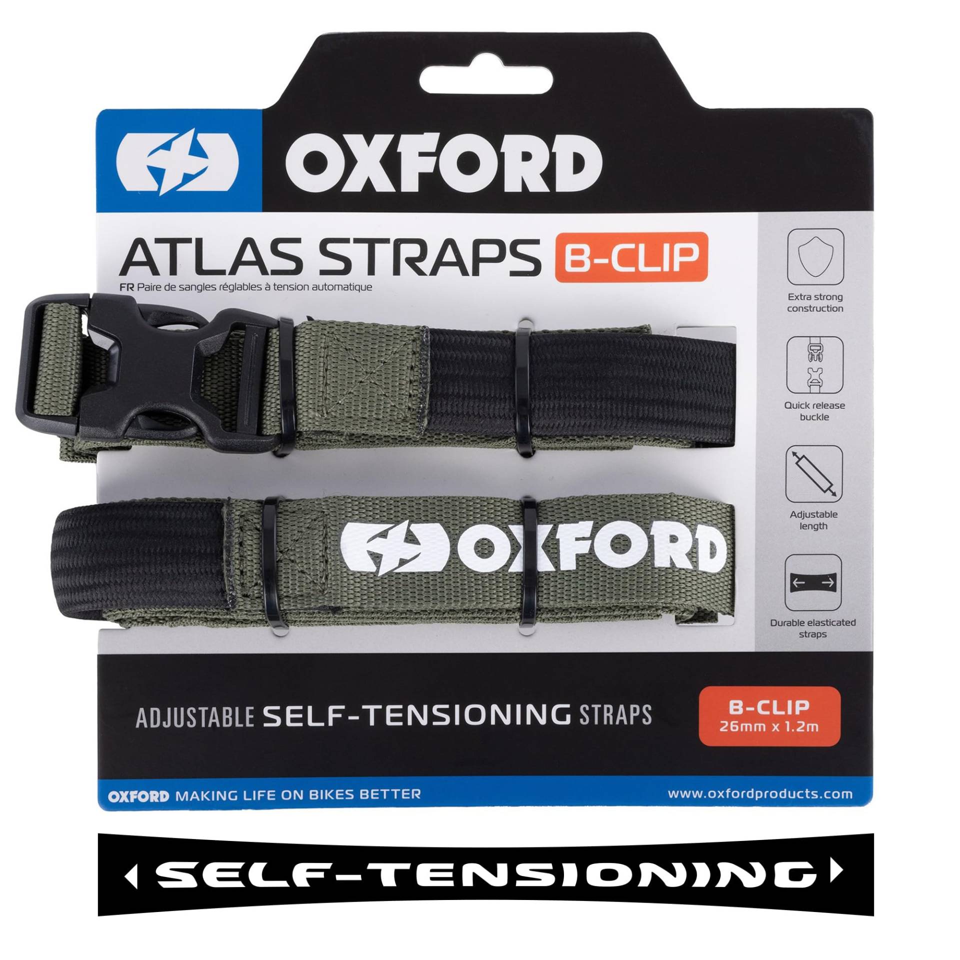 Atlas B-Clip, 26 mm x 1,2 m, Flechten, 1 Paar von Oxford