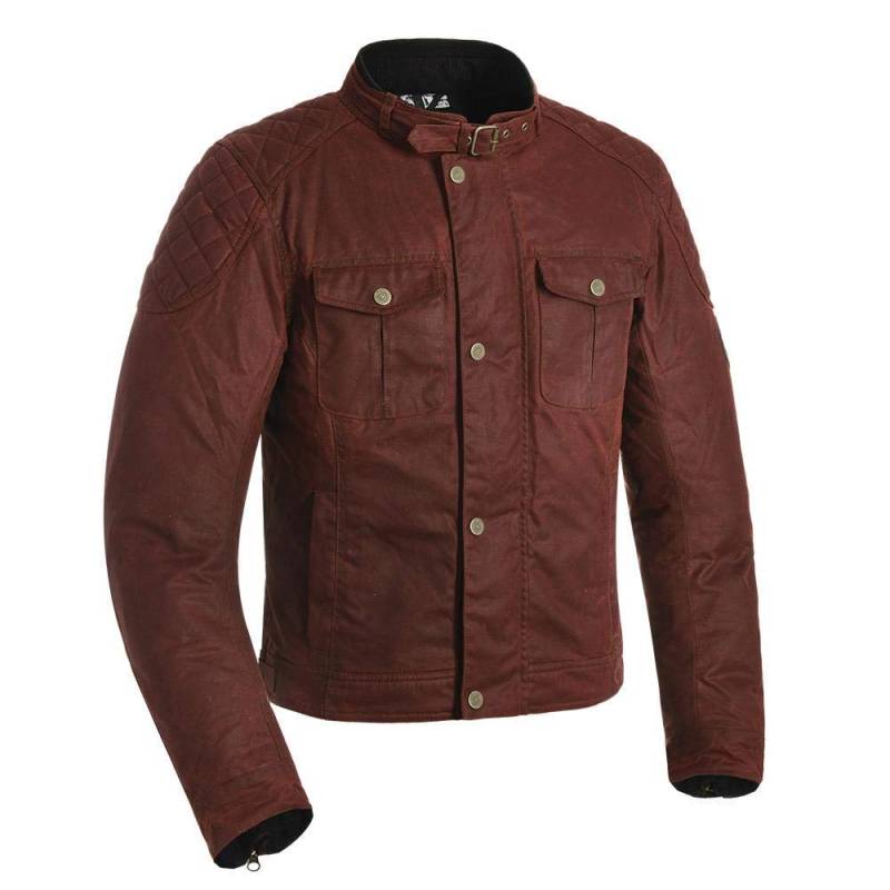 Oxford Holwell 1.0 Motorrad Jacke Herren Gewachste Baumwolle Wasserdicht Jacke - Rot, M von Oxford