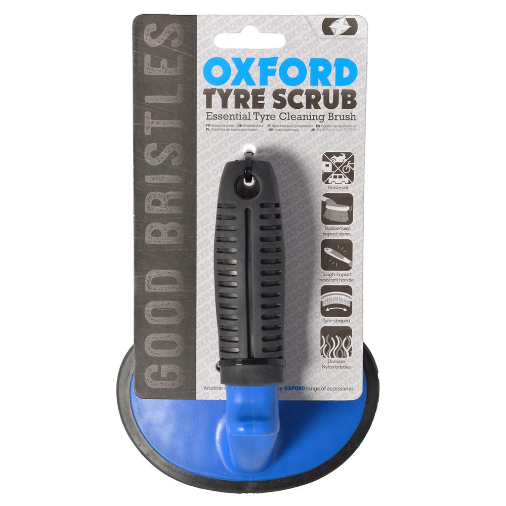 Oxford Motorcycle Tyre Scrub Tyre Cleaning Brush - Black/Blue von Oxford