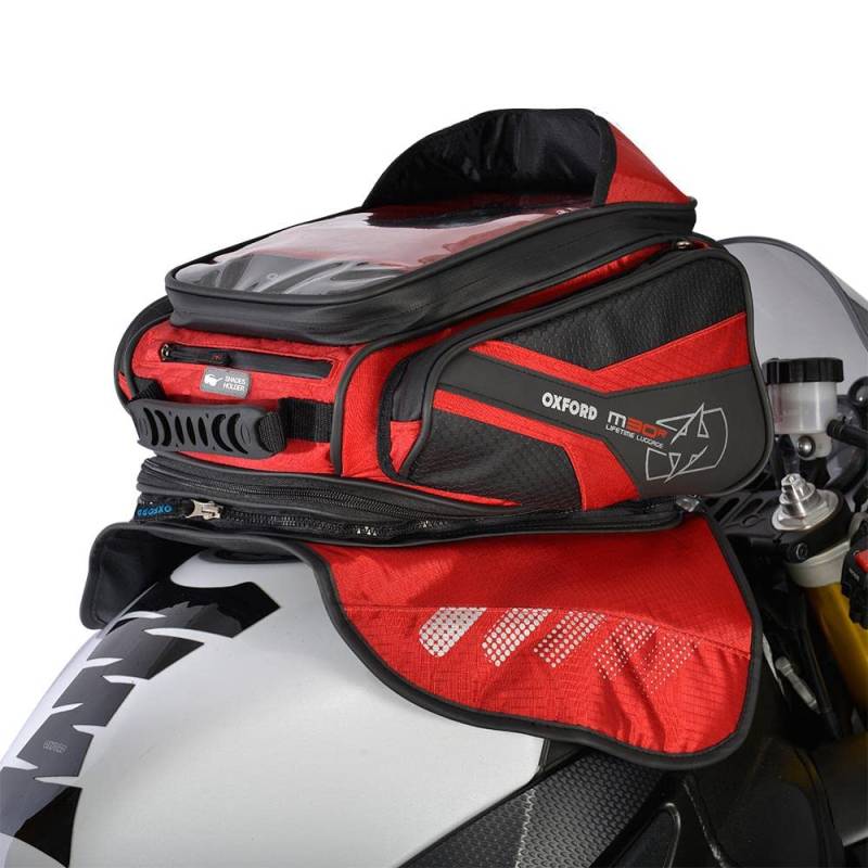 Oxford OL246 Tanktasche, M30R-Magnetbefestigung für Motorrad, Rot, 30 L von Oxford
