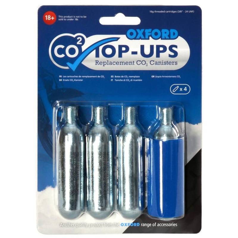 Oxford OX161 CO2 Top-Ups Ersatz Kanister, 4 Stück von Oxford