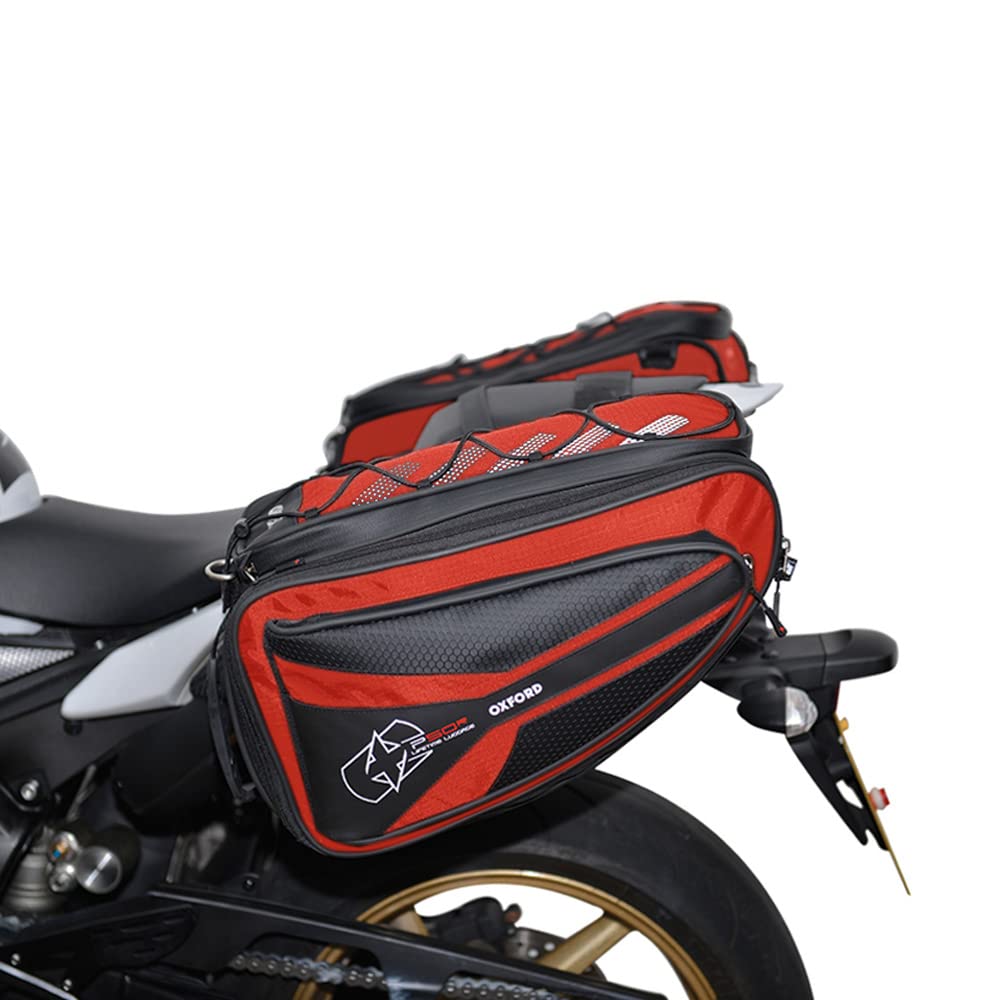 Oxford P50R ol315 – Seitenpacktasche für Motorrad mit Netz von Belastung, 50 Liter, Farbe: schwarz von Oxford