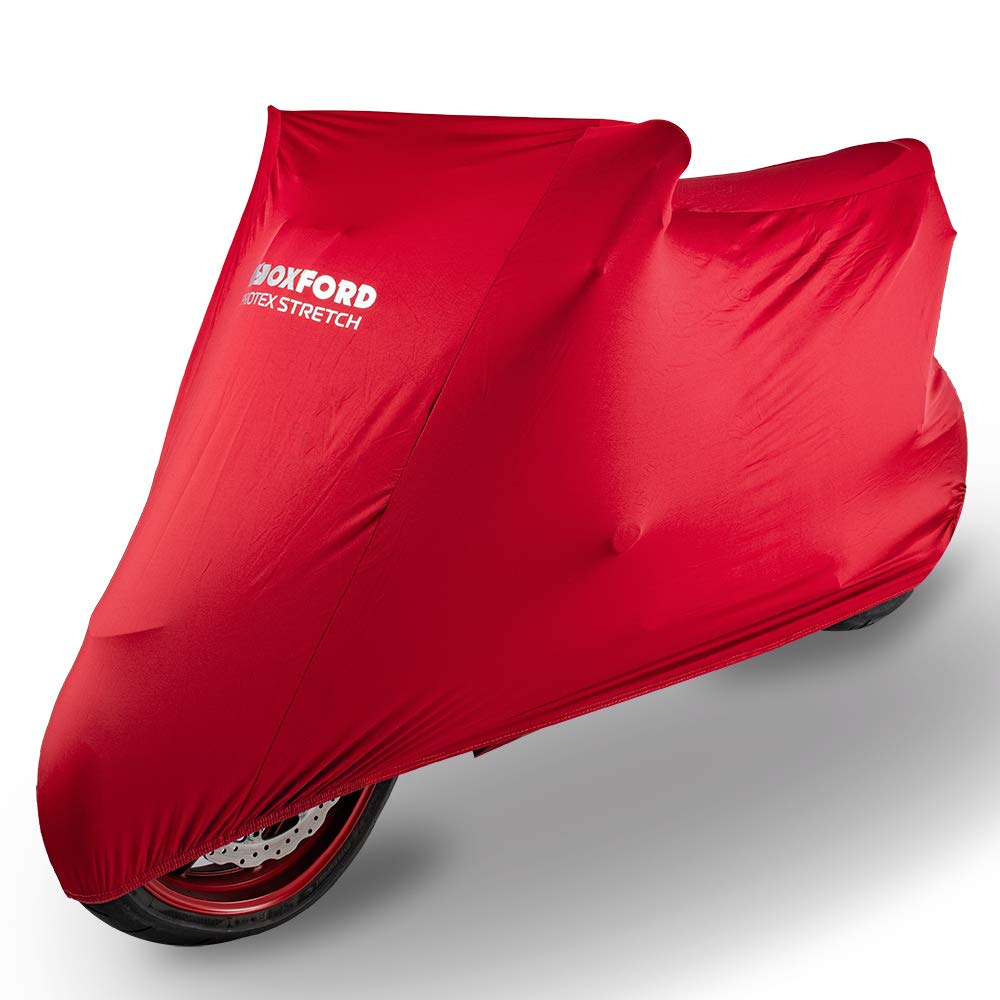 Oxford PROTEX Premium Stretch-Passform Innenraum Motorrad Abdeckung - Rot, XL, CV177 von Oxford