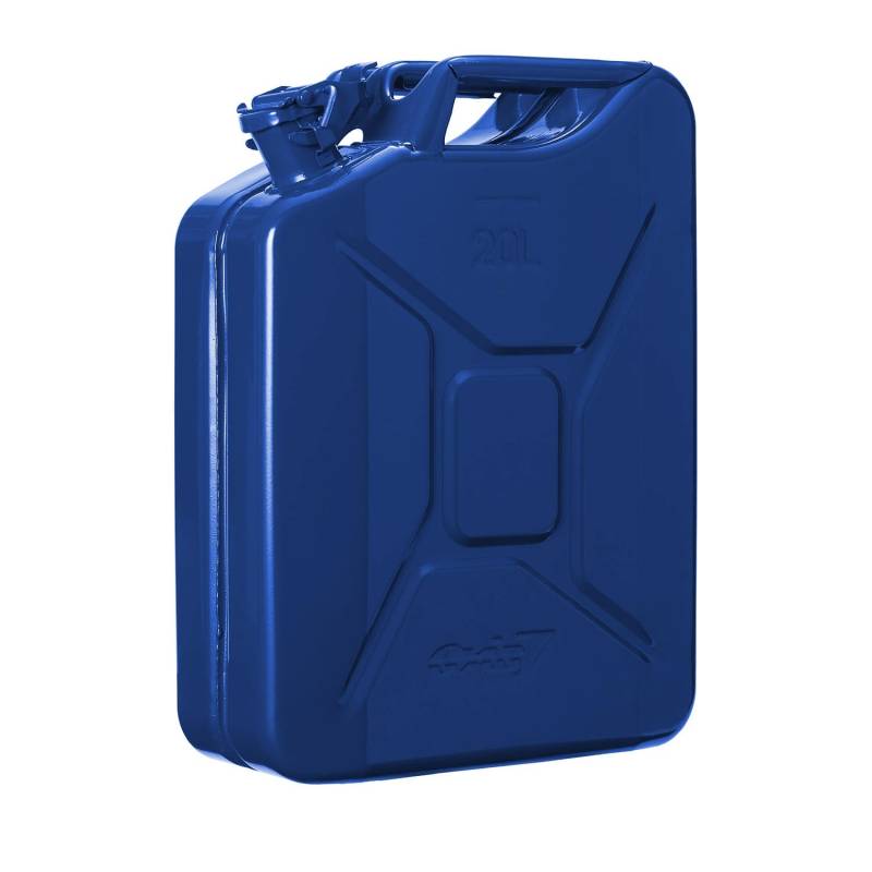 Oxid7 Benzinkanister aus Metall 20 Liter, UN-Zulassung | Kraftstoffkanister für Benzin, Diesel & Bio-Ethanol geeignet | Hochwertige Verarbeitung inkl. Innen-Versiegelung [Blau] von Oxid7