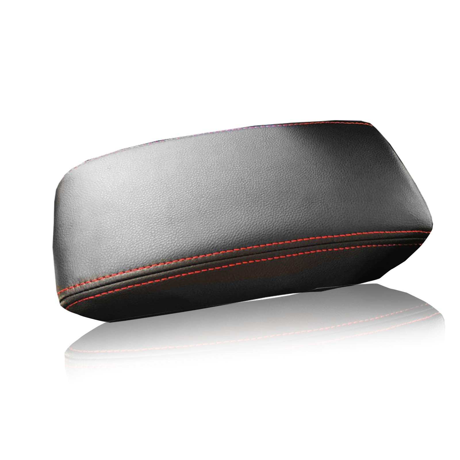 OxoxO Black Car Center Console Armrest Cover Car Armrest Seat Box Cover Protector Compatible with Golf 7 Golf Mk7 2013-2020 Car Armrest Cover in Leather (Red Line) von OxoxO