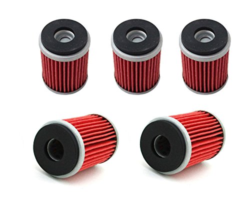OxoxO Replacement (Pack of 5) HF140 KN140 Oil Filter Compatible with Yamaha YZ250F YBR250 YZ450F WR250F WR450F YFZ450 YFZ450R Husqvarna SMS4 125 von OxoxO