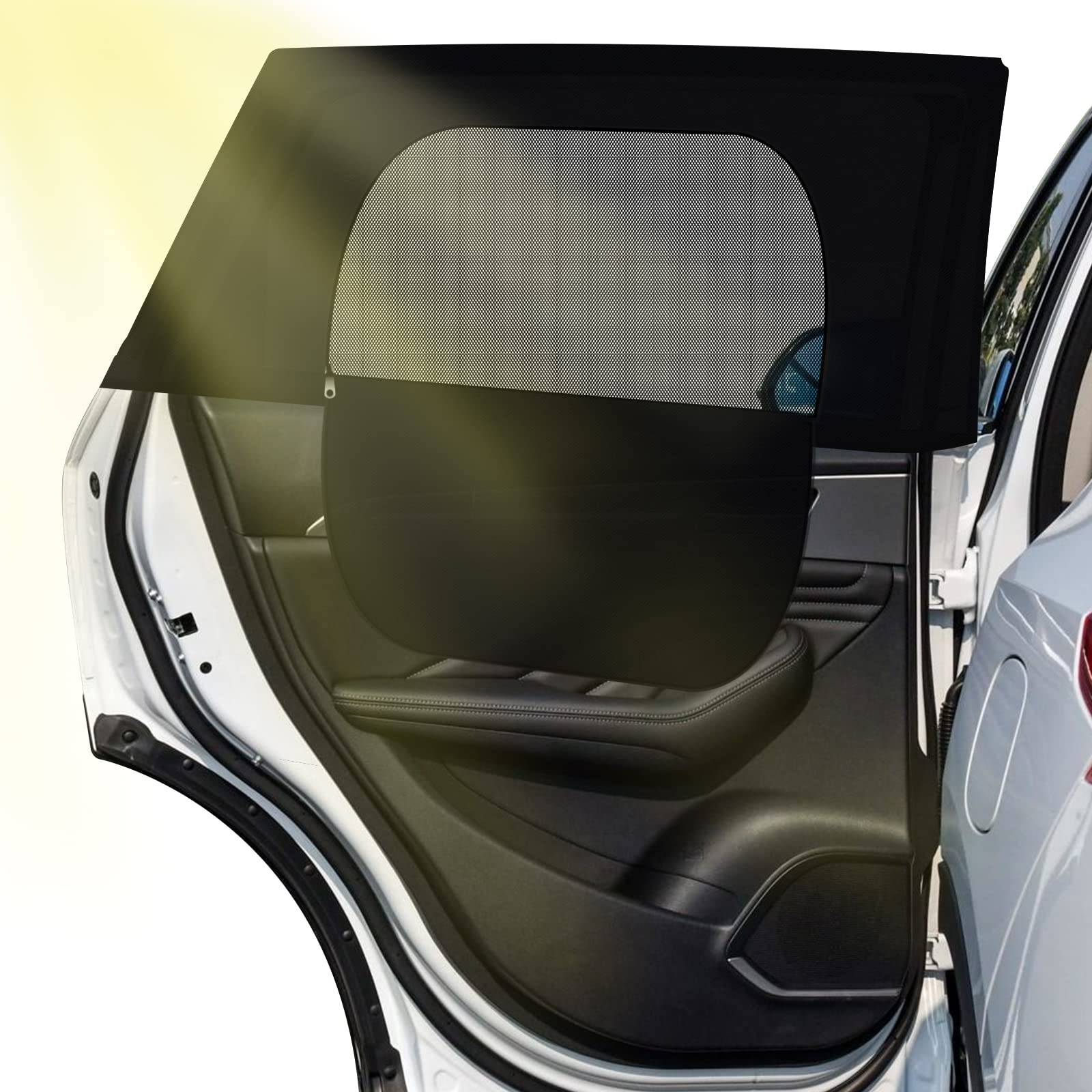 Oziral Sonnenschutz Auto Baby 2 Stück Doppellagiger Insektennetz Neuer Sonnenschutz Auto Kinder Reißverschluss Universal Auto Sonnenblende Autofenster-Sommerschutz Anti-UV- atmungsaktiver Sichtschutz von Oziral