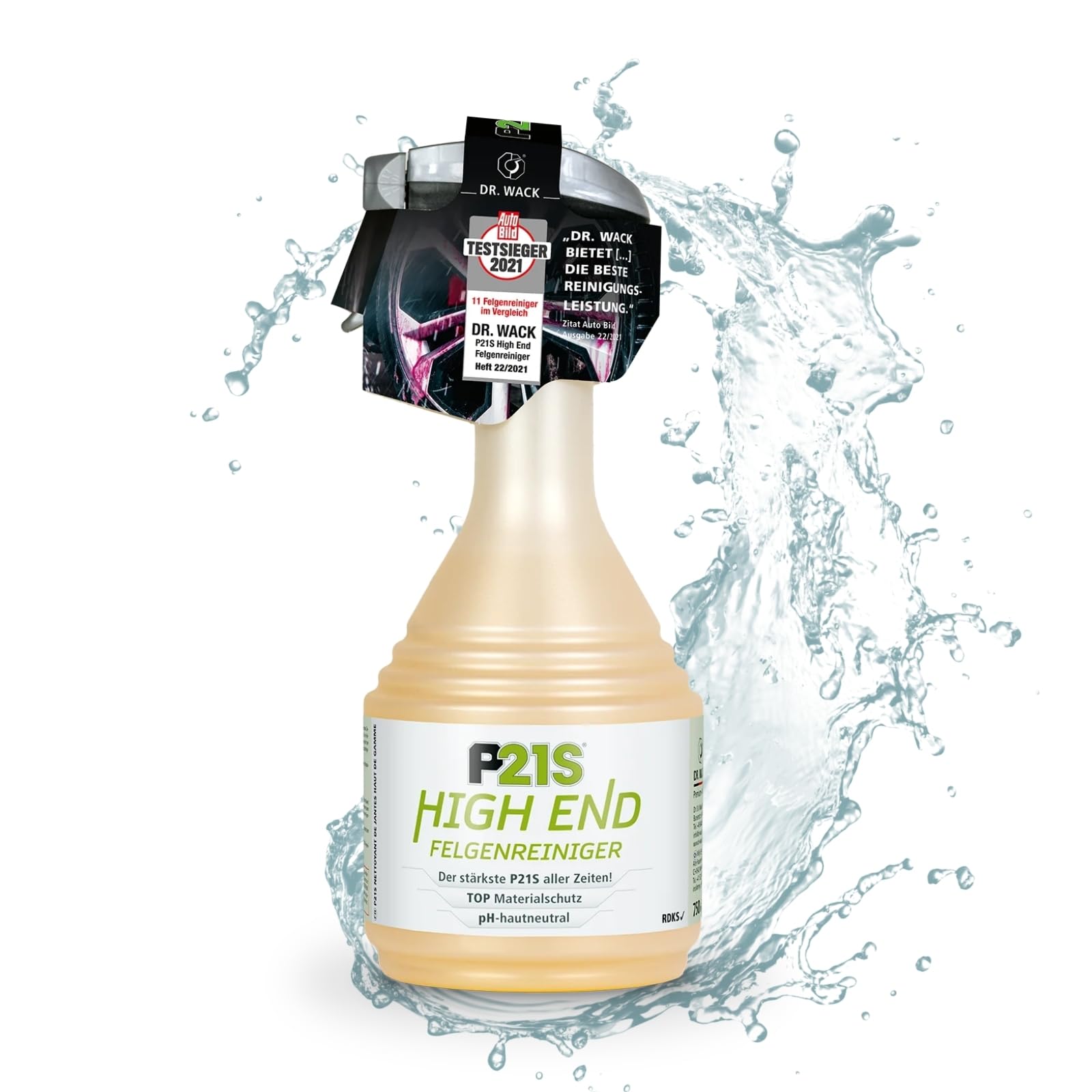 DR. WACK - P21S HIGH END Felgenreiniger 750 ml - Felgen Spray mit Gel-Formel & Wirkindikator - Schnelle & schonende Reinigung - pH-hautneutral & biologisch abbaubar - Hochwertige Autopflege von Dr. Wack