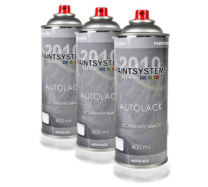 PAINTSYSTEMS REFINISH COLOURS Autolack Spray 3X 400ml - schwarz matt von PAINTSYSTEMS REFINISH COLOURS