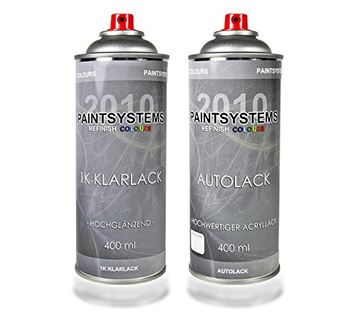 Sprayset für BMW Sparkling Graphite met. (A22) Baujahr 2004 - 2013 Metallic Lack * 2 Spraydosen Lack Spray im Set - Eine Spraydose Basislack 400 ml und eine Dose Klarlack glänzend 400ml. von PAINTSYSTEMS REFINISH COLOURS