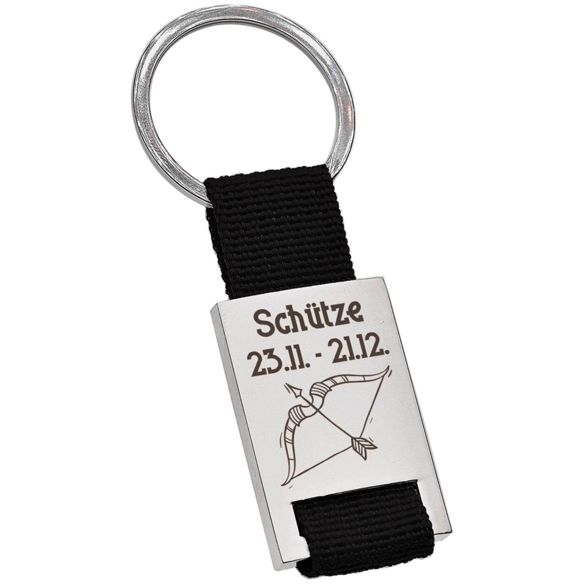 PAKADI Schlüsselanhänger mit Gravur - Sternzeichen Schütze Farbe schwarz PAKADI Schlüsselanhänger mit Gravur - Sternzeichen Schütze Farbe schwarz von PAKADI
