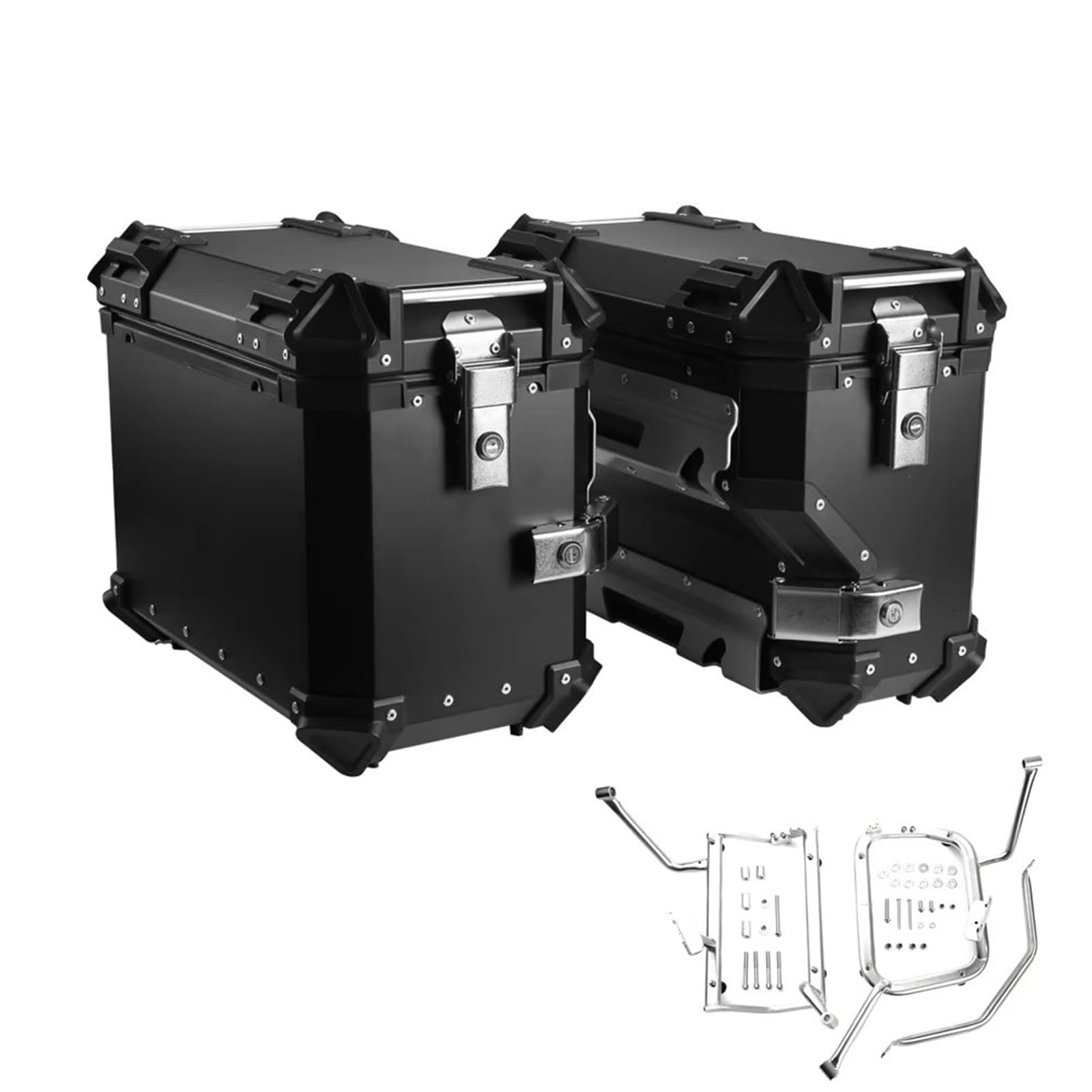 Motorrad Spiegel Für R1200GS Für R1250GS Für R 1200 Für 1250 GS LC Für ADV Abenteuer Motorrad Seite Box Gepäck Rack Zubehör Motorrad Rückspiegel(Panniers and Bracket) von PAKAGVTTB