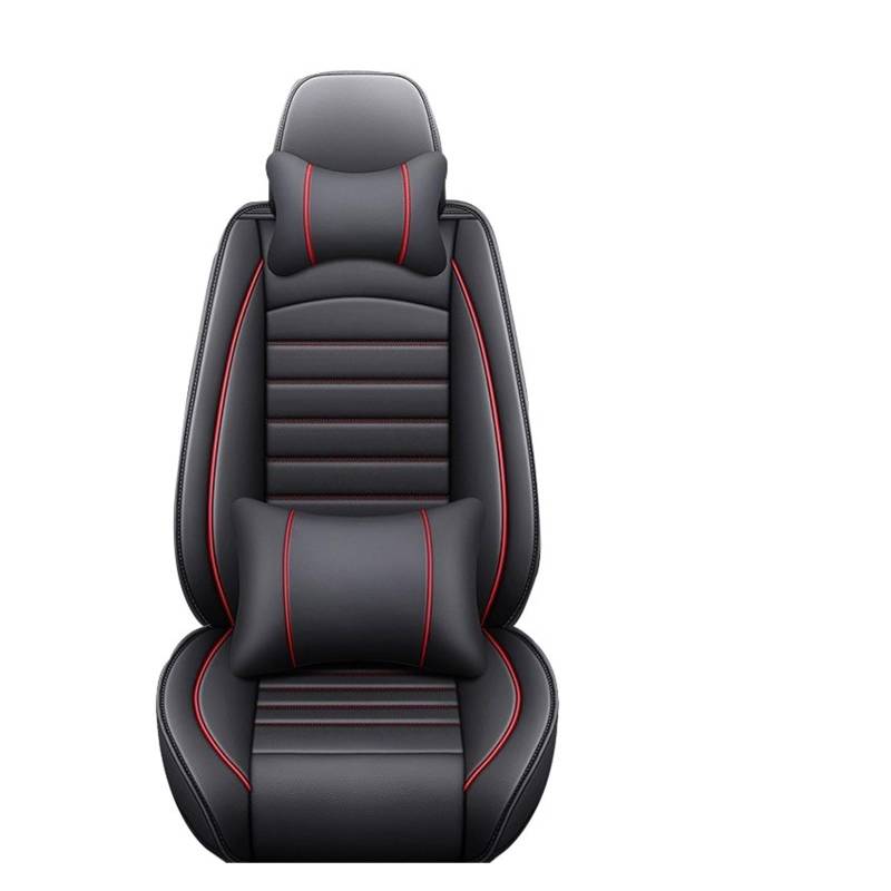 PAKAGVTTB Sitzbezüge All Inclusive Auto Ledersitzbezug für ZOTYE 2008 5008 T200 T600 Z100 Z200 für Z300 Z500 Autozubehör Schutz Vordersitzbezüge(BlackRed Pillow) von PAKAGVTTB