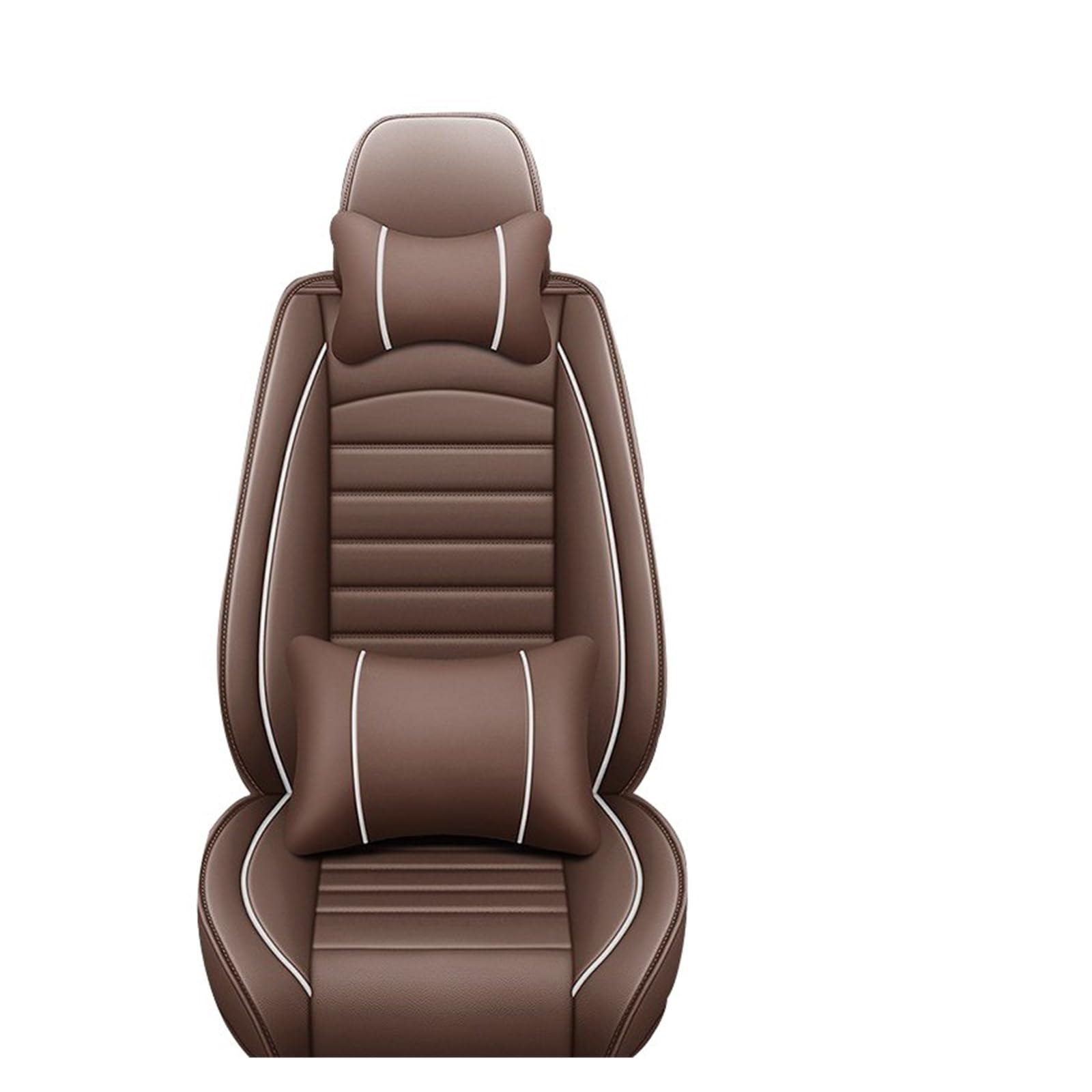 PAKAGVTTB Sitzbezüge All Inclusive Auto Ledersitzbezug für ZOTYE 2008 5008 T200 T600 Z100 Z200 für Z300 Z500 Autozubehör Schutz Vordersitzbezüge(Brown Pillow) von PAKAGVTTB