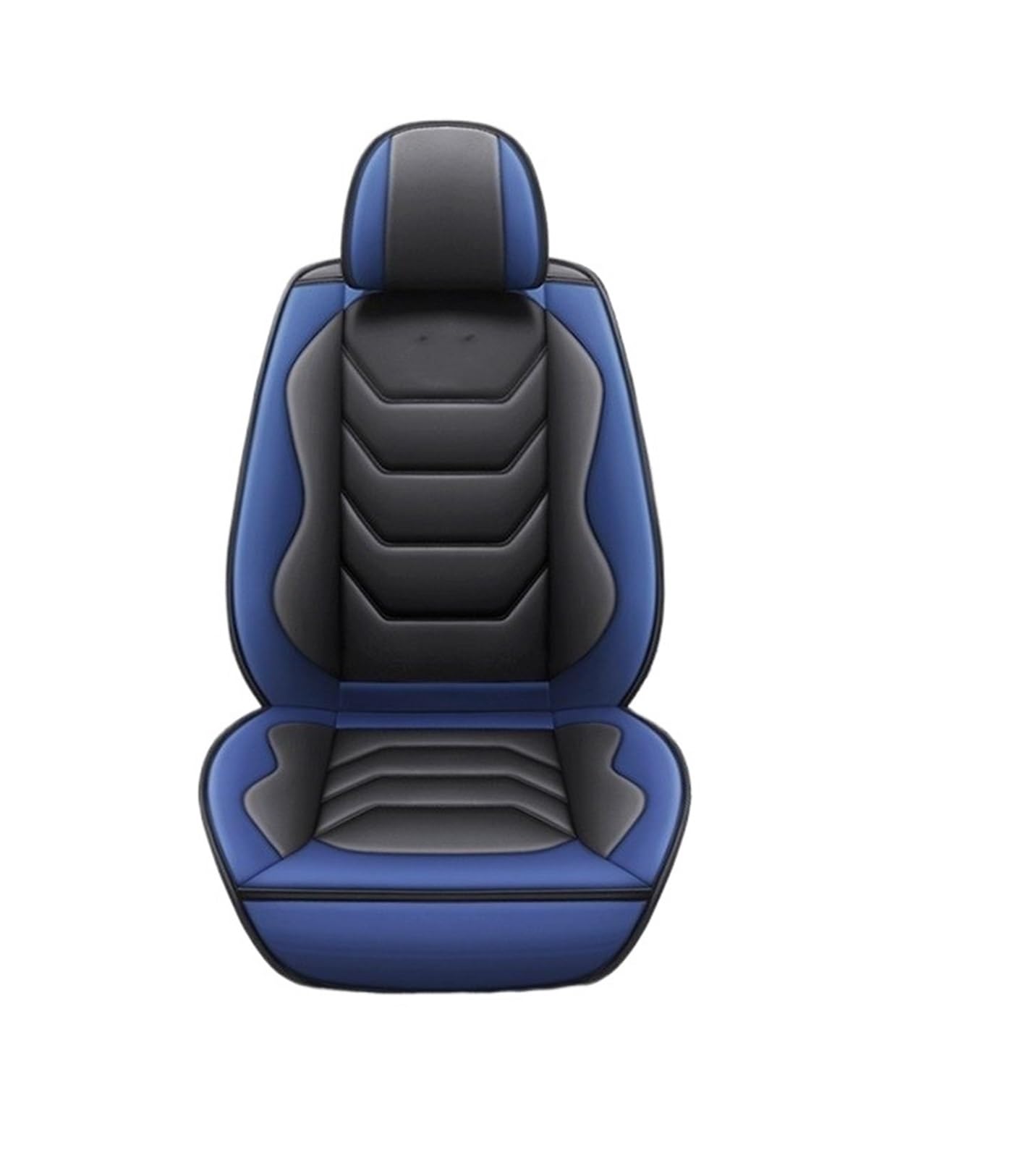 PAKAGVTTB Sitzbezüge All-Inclusive-Universal-Auto-Ledersitzbezug für VW für Polo für Quest für Tiguan Zubehörschutz Vordersitzbezüge(Black Blue) von PAKAGVTTB