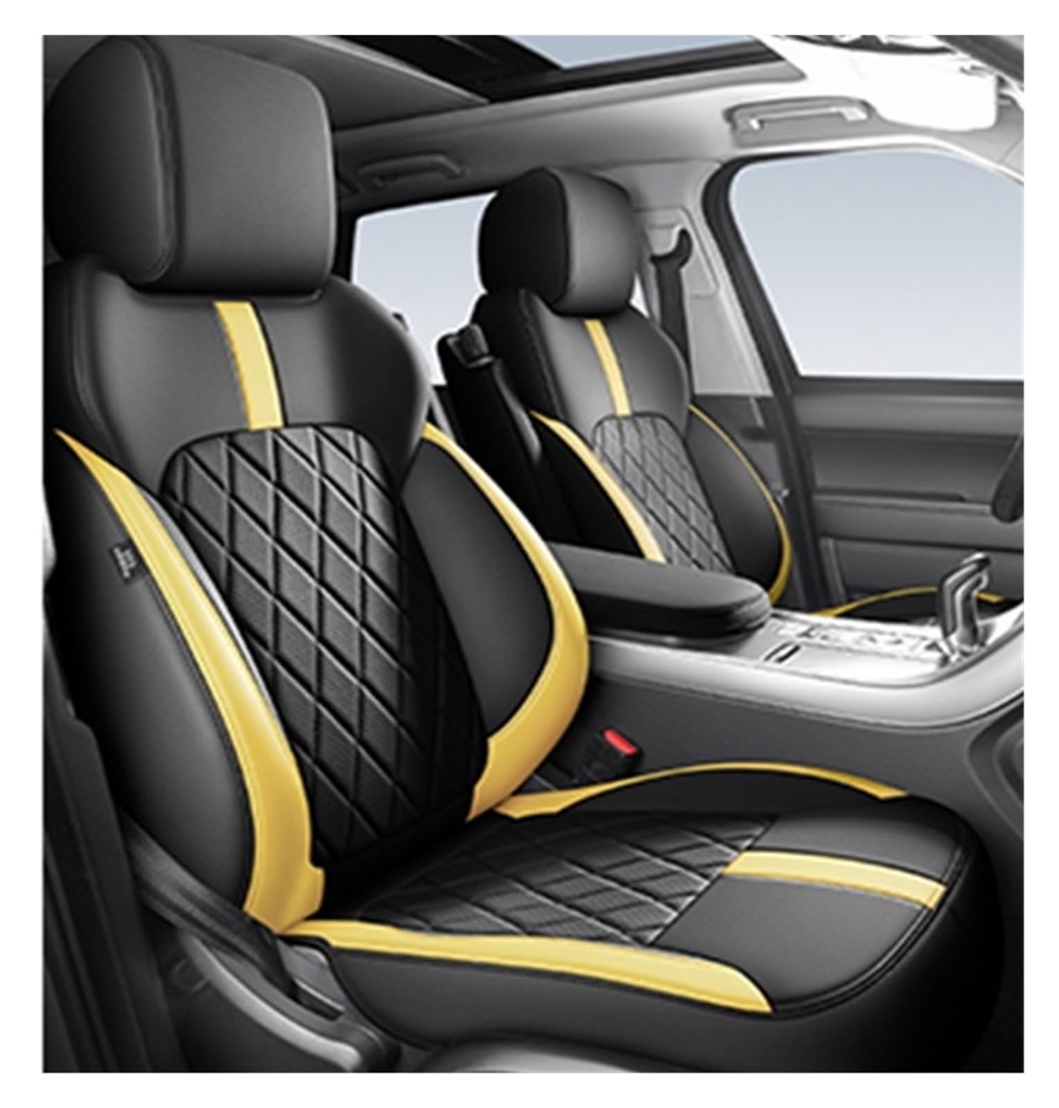 PAKAGVTTB Sitzbezüge Autositzbezüge 360 ​​° Surround Für Range Für Rover Für Evoque 2015-2019 Auto Interior Styling Zubehör Atmungsaktiv Vordersitzbezüge(Color 17-5 Seater) von PAKAGVTTB