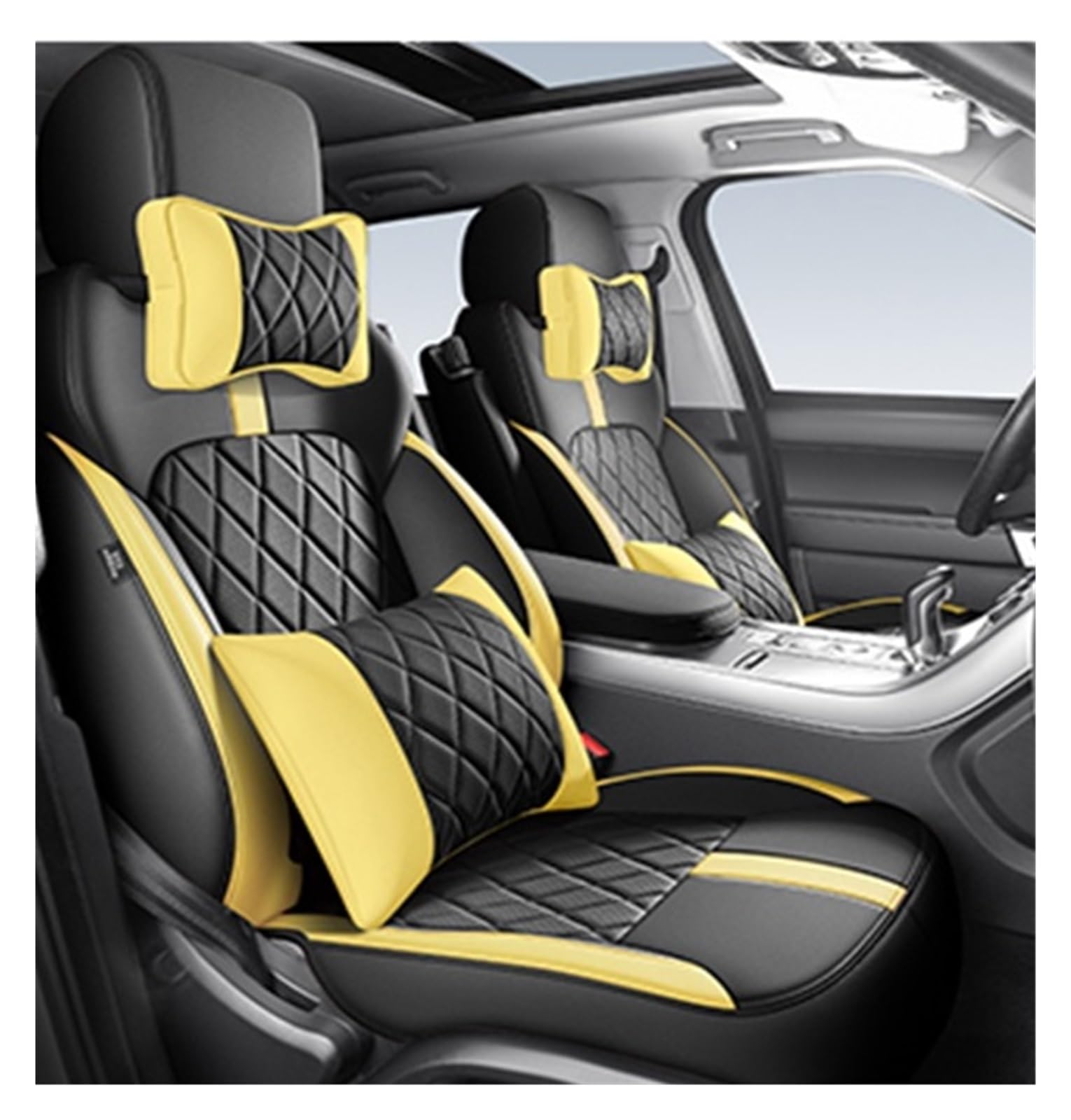 PAKAGVTTB Sitzbezüge Autositzbezüge 360 ​​° Surround Für Range Für Rover Für Evoque 2015-2019 Auto Interior Styling Zubehör Atmungsaktiv Vordersitzbezüge(Color 23-5 Seater) von PAKAGVTTB