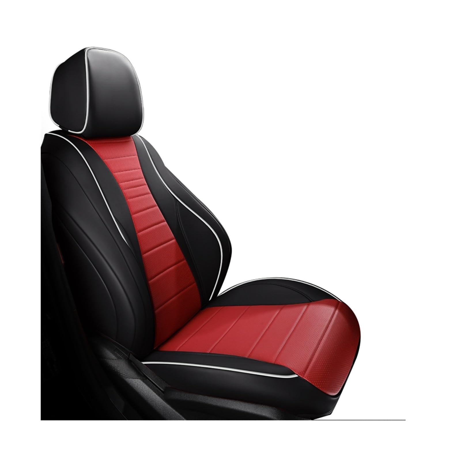 PAKAGVTTB Sitzbezüge Autositzbezüge für SsangYong für Korando für Tivoli XLV für Actyon für Sport für Rexton Geschenke Auto-Innenausstattung Vordersitzbezüge(1PC-Black Red) von PAKAGVTTB