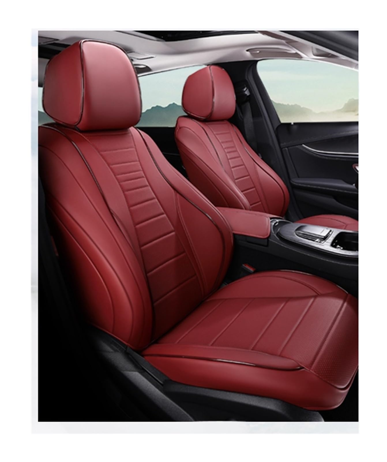 PAKAGVTTB Sitzbezüge Autositzbezüge für SsangYong für Korando für Tivoli XLV für Actyon für Sport für Rexton Geschenke Auto-Innenausstattung Vordersitzbezüge(Full Set-Wine Red) von PAKAGVTTB