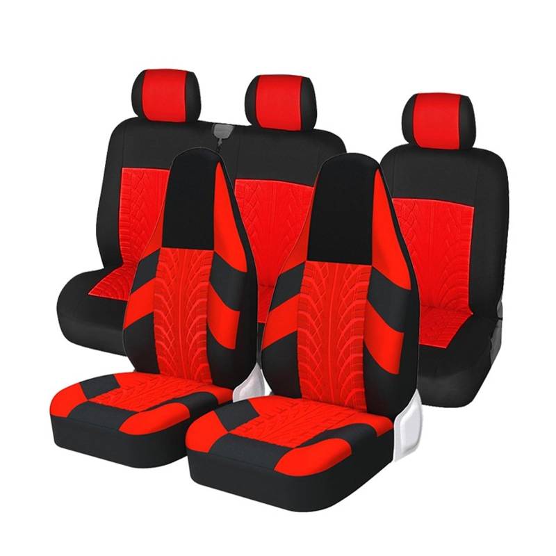 PAKAGVTTB Sitzbezüge Autositzbezüge im Eimer-Stil, komplettes Set, für A4 B7 (8EC) Vordersitzbezüge(RED 5 PCS) von PAKAGVTTB