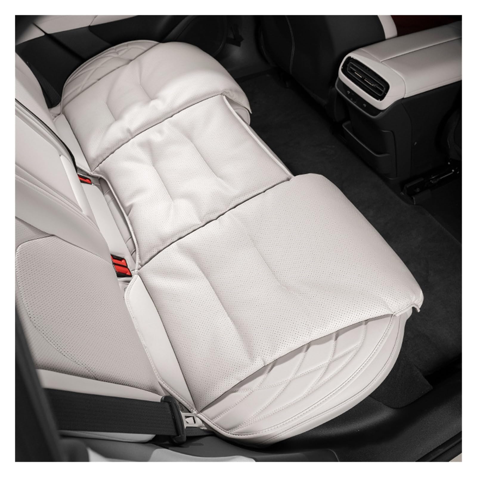 PAKAGVTTB Sitzbezüge Autositzbezug Leder Auto Sitzkissen Schutzpolster für KIA für Rio für Sorento K3 K4 K5 K7 K9 Vordersitzbezüge(Light Gray-Rear Row) von PAKAGVTTB