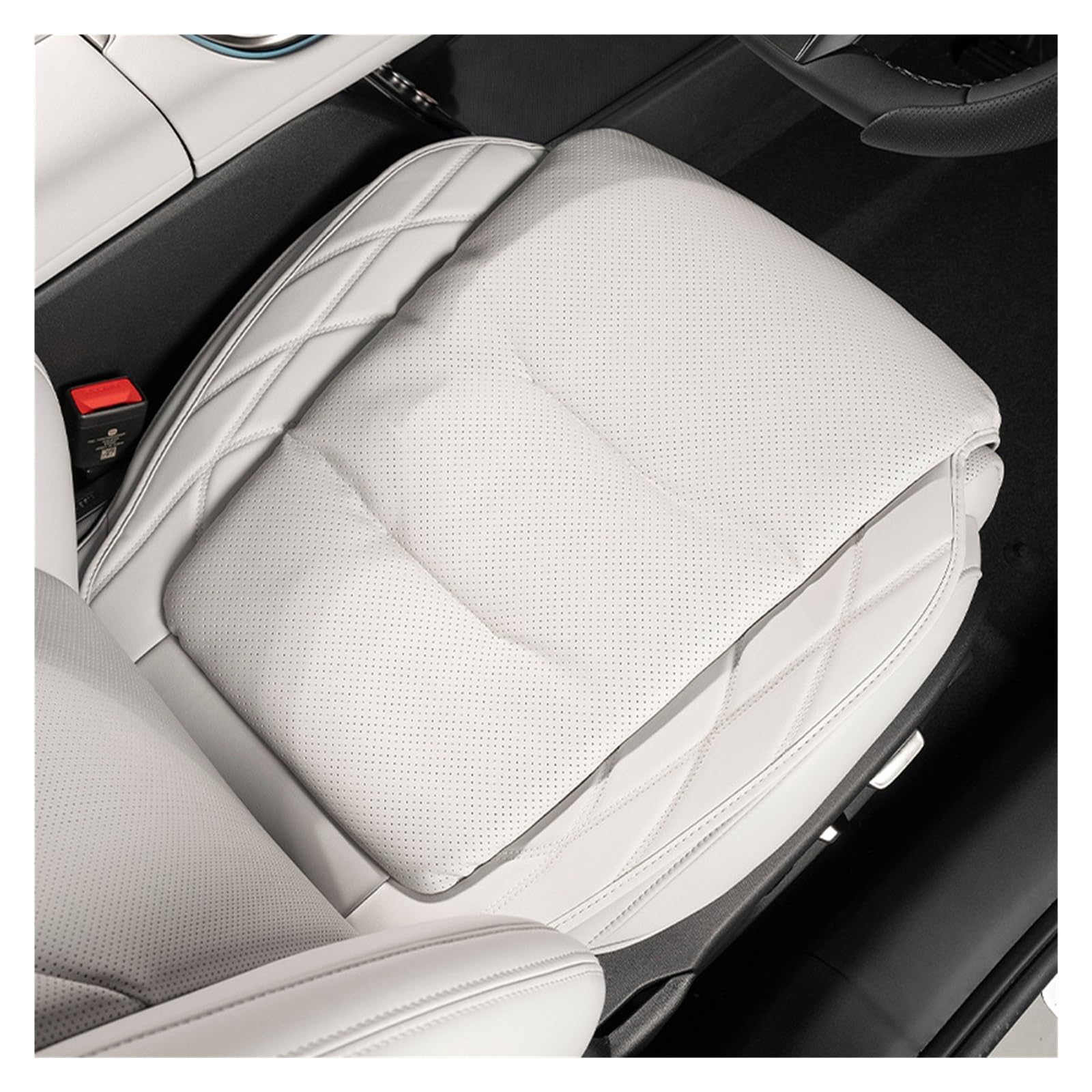 PAKAGVTTB Sitzbezüge Autositzbezug Leder Auto Sitzkissen Schutzpolster für KIA für Rio für Sorento K3 K4 K5 K7 K9 Vordersitzbezüge(Light gray-1PCS) von PAKAGVTTB