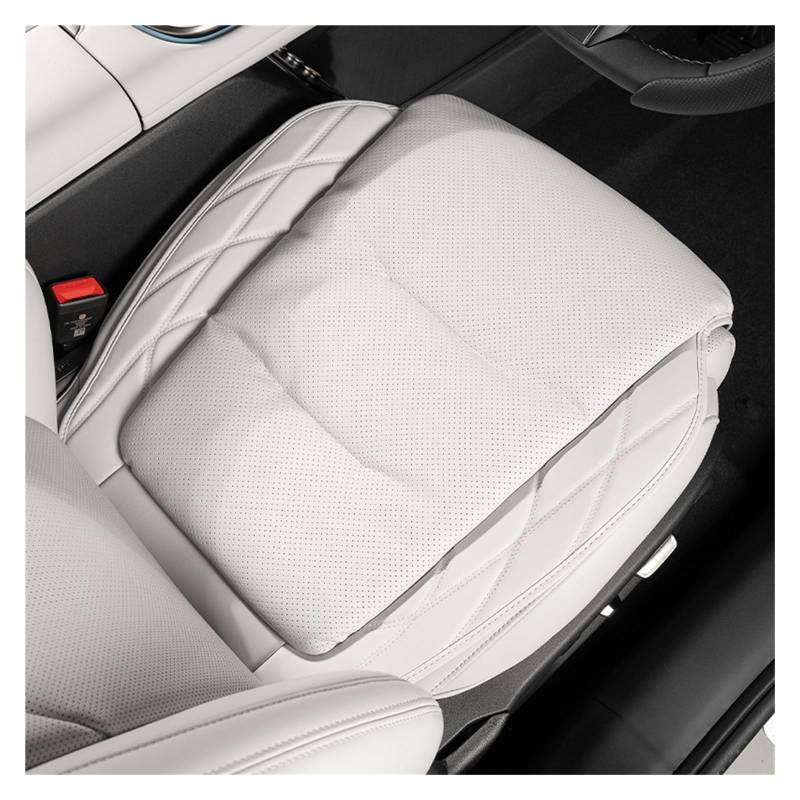 PAKAGVTTB Sitzbezüge Autositzbezug Leder Auto Sitzkissen Schutzpolster für KIA für Rio für Sorento K3 K4 K5 K7 K9 Vordersitzbezüge(Light gray-1PCS) von PAKAGVTTB