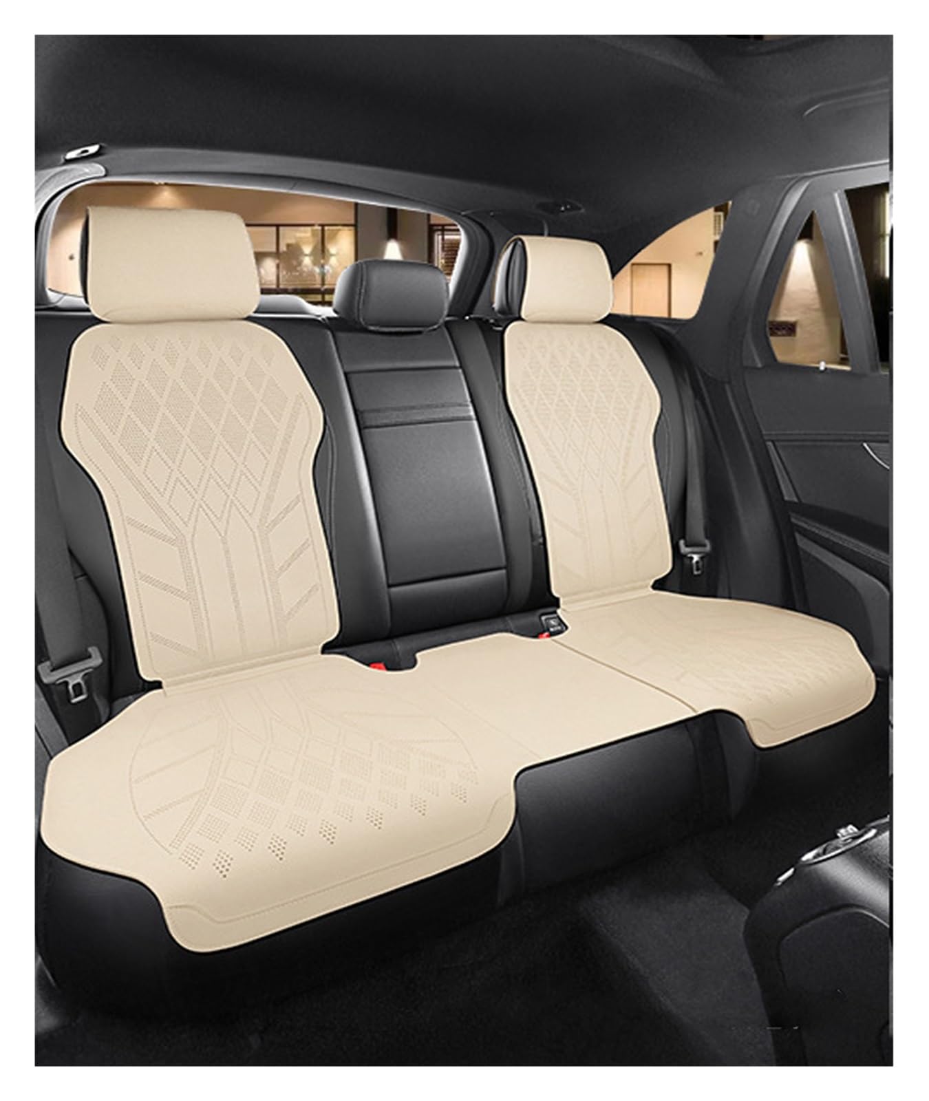 PAKAGVTTB Sitzbezüge Autositzbezug aus Wildleder, ultradünn, atmungsaktiv, Sitzschutzbezug für Benz ABCES-Klasse W204 W205 W212 W213 Vordersitzbezüge(Beige 1) von PAKAGVTTB