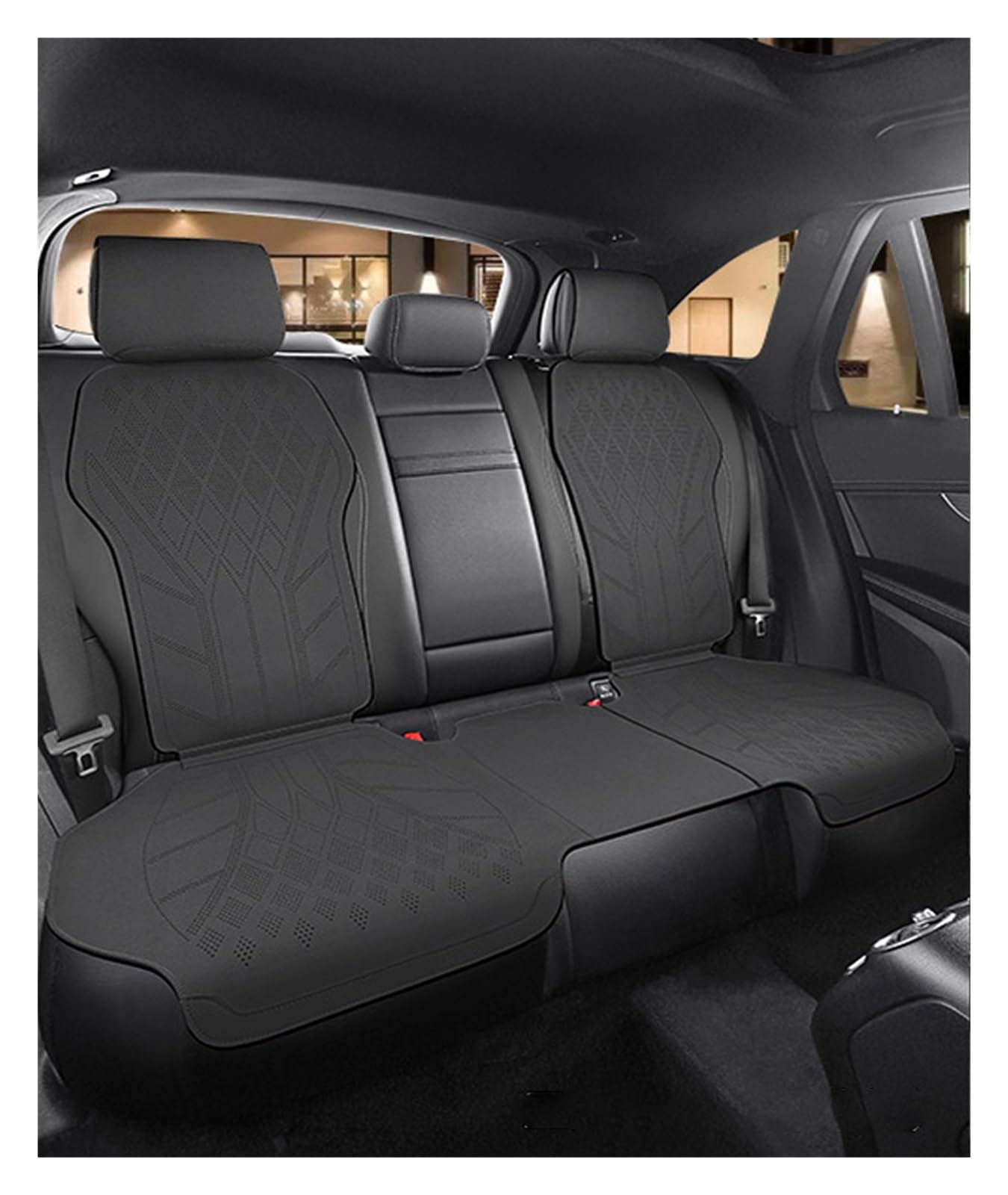 PAKAGVTTB Sitzbezüge Autositzbezug aus Wildleder, ultradünn, atmungsaktiv, Sitzschutzbezug für Benz ABCES-Klasse W204 W205 W212 W213 Vordersitzbezüge(Black 1) von PAKAGVTTB